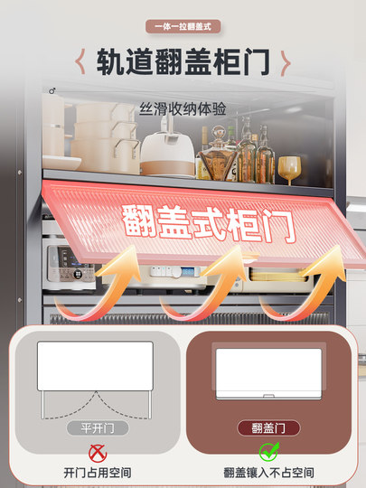 厨房微波炉防尘置物柜家用落地多层置物架碗筷柜餐边柜橱柜储物柜