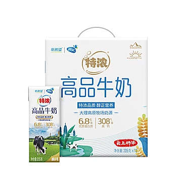 新希望蝶泉特浓高品高钙牛奶205ml*12