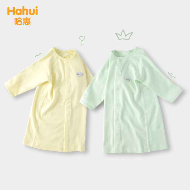 Baby nightgown Spring and Autumn Universal Cotton Long Sleeve Baby Summer One-Piece Nightdress Thin Boneless Pajamas