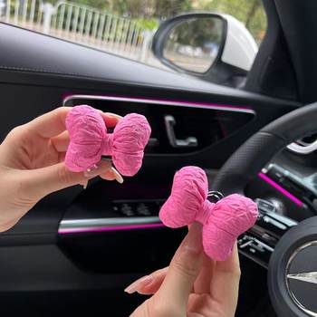 Cute pink bow car screen decoration ornaments