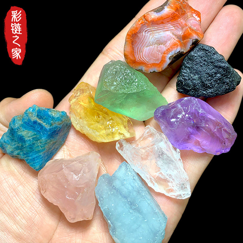 Natural Crystal Raw Stone Teaching Original Red Pink and White Crystal Anaut Fluorite Black Tourmaline Aroma