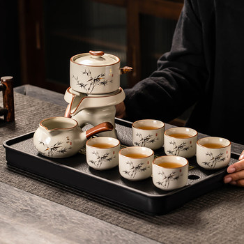 Ruyao Automatic Tea Set for Home Use, High-End Ceramic Teapot, Kung Fu Tea Cups, 2025 New Model, Lazy Person's Tea Brewing Tool