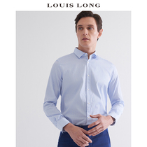 louis long louis Shilan spring and summer new mens blue classic fashion imported cotton business long sleeve shirt