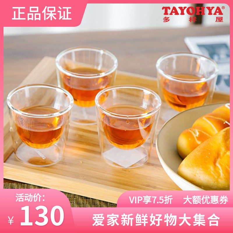 Diverse house Miner 4 parts transparent water glass double layer high boron silicon heat resistant glass coffee cup double layer vacuum