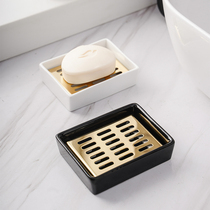 Ceramic Drain Soap Box Soap Box Light Lavish High-end Home Toilet Free of perforated Large Number of Stagnant Water Holding Sauces