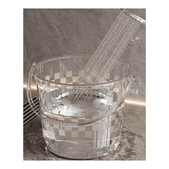 水桶家用带盖透明洗澡桶塑料储水洗衣手提桶洗脸盆水勺盖子四件套