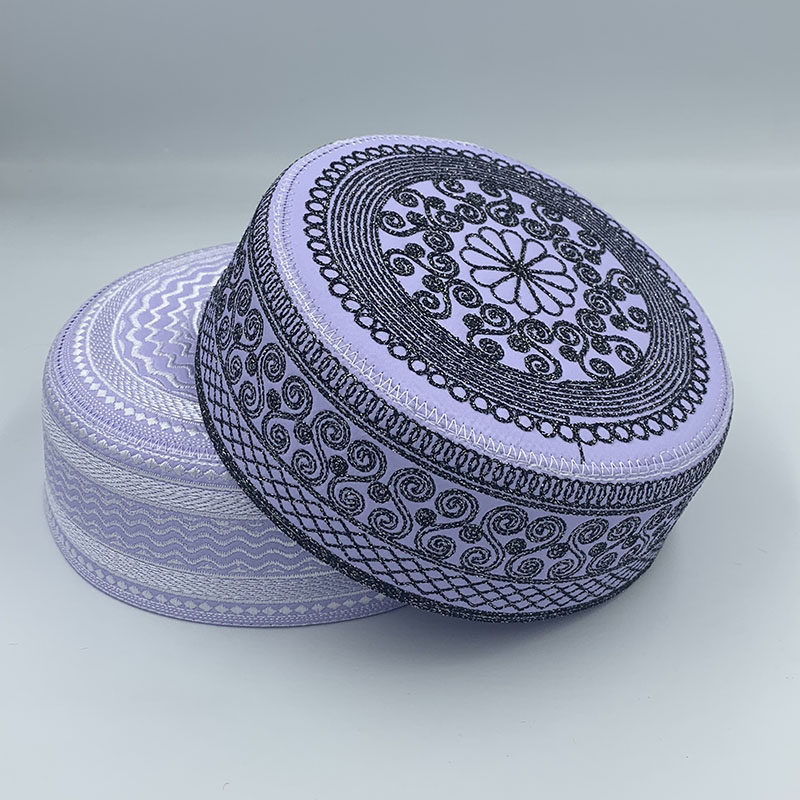 New worship cap men return to the national wind back to cap back to the Saudi Arabian shallow hat back to the people round edge flat top embroidered hat