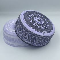 New worship hat men return to national wind back hat Hui Saudi shallow hat Hui people round edge flat top embroidered hat