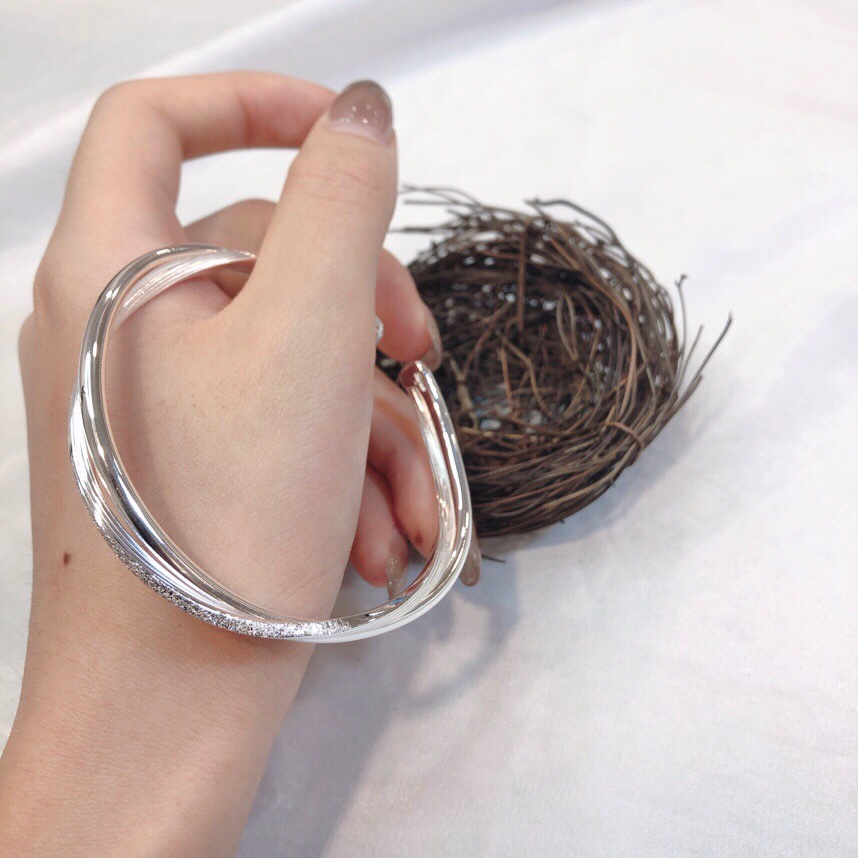 Hong Kong is born pure silver s999 Korean version with small crowdsourced design frosted cross bracelet women's fashion 100 hitch to send girlfriend ornaments