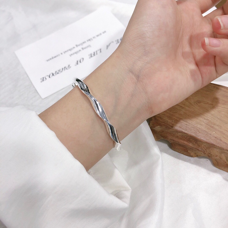 Hong Kong is born pure silver s999 Korean version student Jane about 100 lap twill wave bracelet woman fashion send girlfriend gift