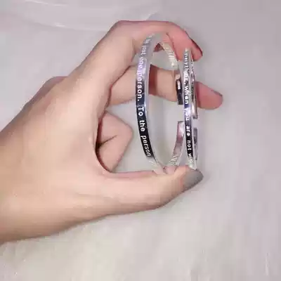 Hong Kong Zhengsheng Silver Foot Silver 999 Japanese and Korean Fashion English Open Couple Bracelet Simple Joker Trend Men and Women