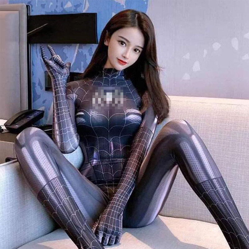 Sexy lingerie Spider-man passion suit seduction Crotch-free small chest uniform tease cosplay woman