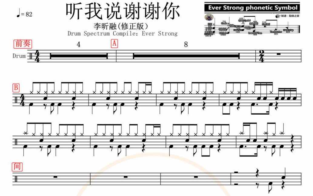 1783 Li Xingrong-Listen I say thank you for the drummer jazz drum original drum music to send the audio and send the dynamic drum spectrum