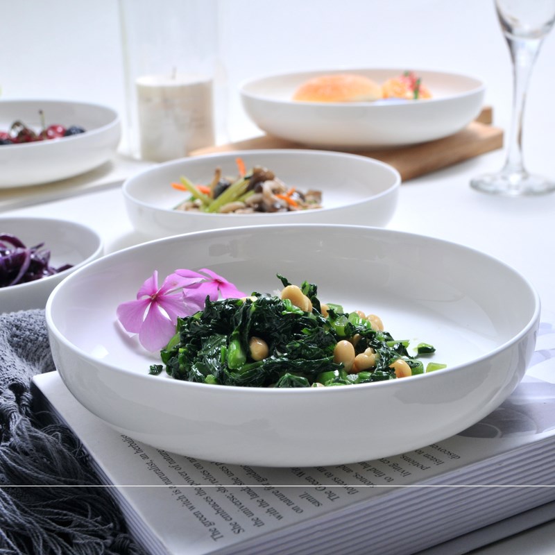Analyzes the white ipads China plate son dish dish tray processing ceramic tableware disc fruit dumpling flat plate