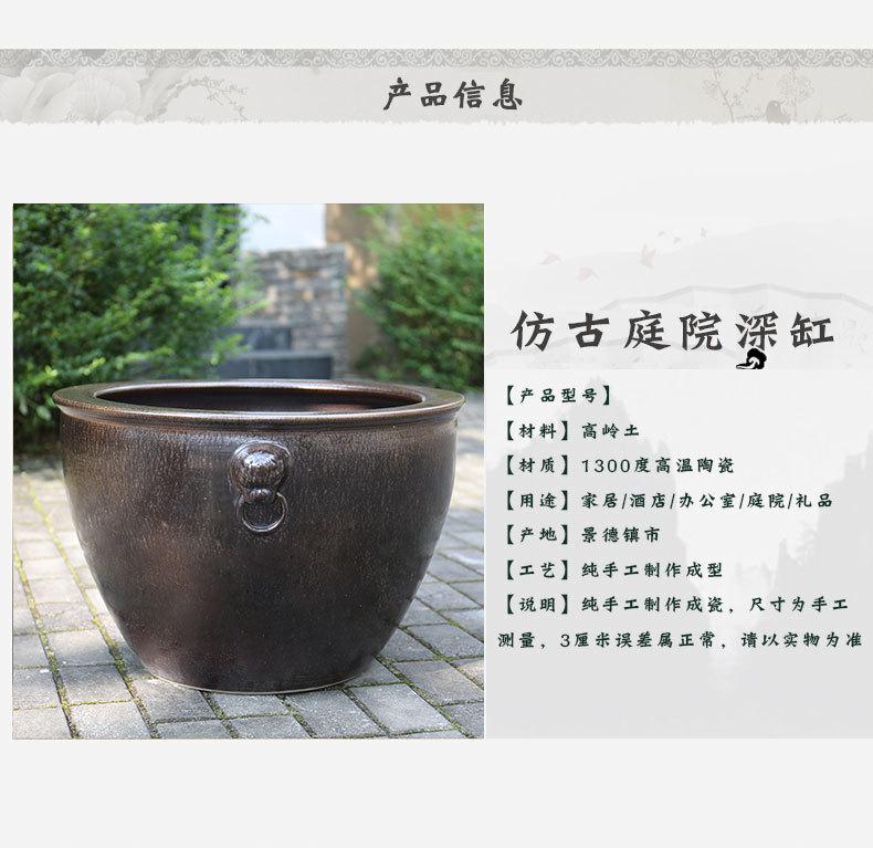 Water lily lotus basin tank hydroponic flower pot Nordic contracted oversized ceramic POTS courtyard home big flowerpot to plant trees