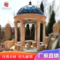 Stone Sculpture Pavilion Home Villa Cell Granite Hexagonal Cool Kiosk Ostyle Stone Pavilions Outdoor Patio Stone Pavilions