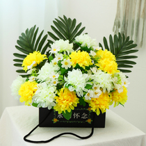 Qing Ming Simulation Flower Basket Sacrifice for the Flower Bai Mountain Festival Plastic Chrysanthemum Flower Bouquet
