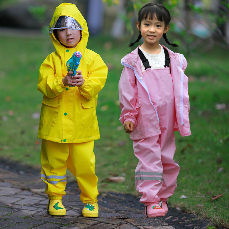 Children Raincoat Braces Rain Pants Conjoined Anji Game Clothing Dual-use and waterproof full-body male and female nursery school suit-Taobao