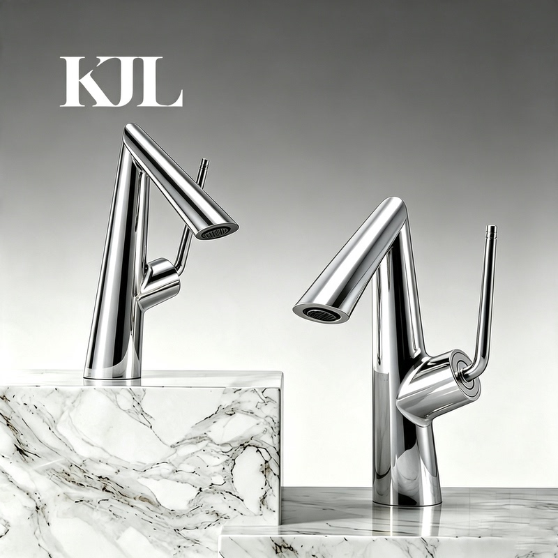 Kjl Designer Basin Faucet, Light Luxury German-Style Craftsmanship, Bathroom Sink Countertop Hot and Cold Water Faucet