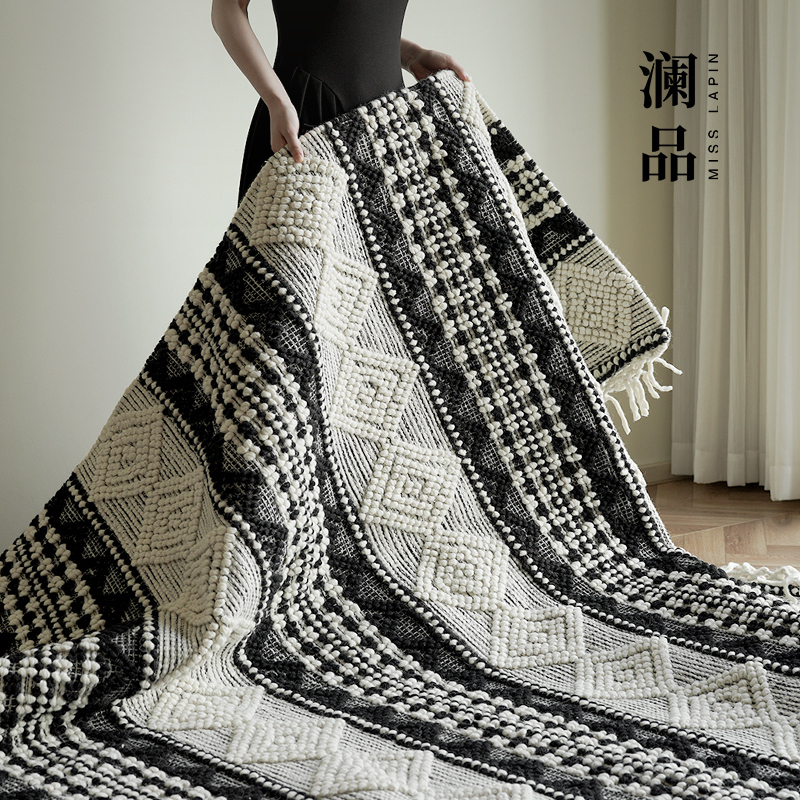 Lanpin "Mushan" Indian Imported Hand-Woven Wool Carpet for Living Room, Glue-Free, High-End, Eco-Friendly, for Bedroom, Villa, Premium Lanpin "Mushan" Indian Imported Hand-Woven Wool Carpet for Living Room, Glue-Free, High-End, Eco-Friendly, for Bedroom, Villa, Premium