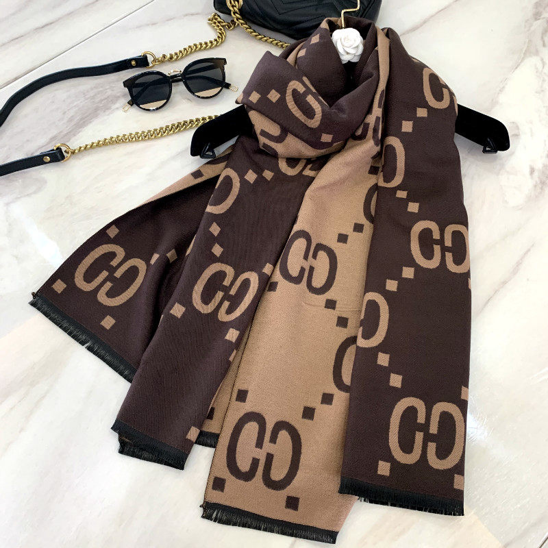 New ins fashion letter scarf women's winter imitation cashmere Korean version temperament wild double-sided warm collar shawl