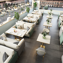 Dessert milk tea shop café sofa seat chair combination building company negotiate reception lounge area sofa