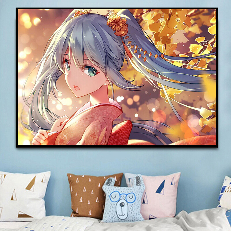 Crystal sticker Painted Crystal Glued Cross Stitch Embroidery Year New Cartoon Girl Beginner Future Post-Drilling Cross Embroidered