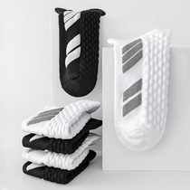 Spring and summer mens cotton socks breathable deodorant and sweat-absorbent running socks short-tube sports towel bottom basketball solid white socks