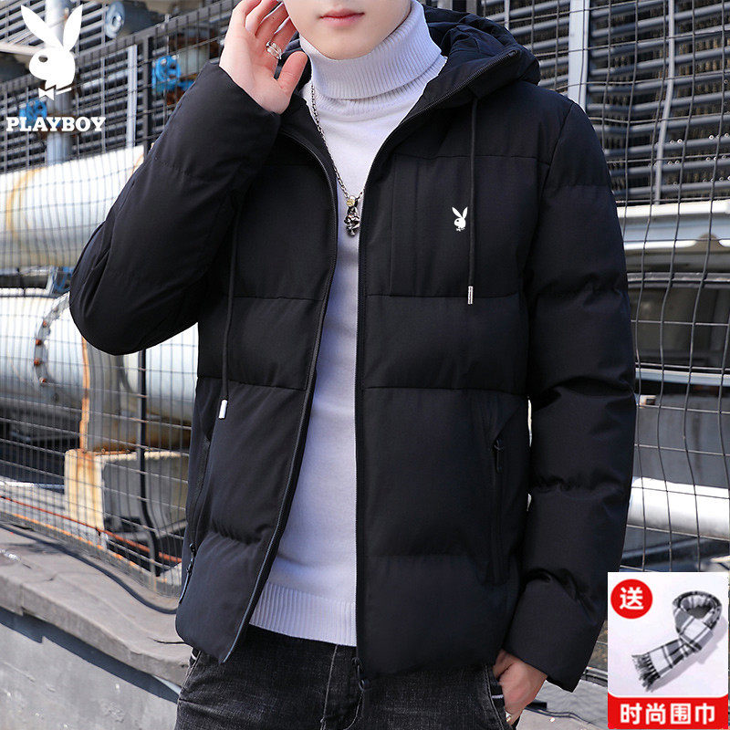 Flower Playboy down jacket for men's autumn and winter thickened 2021 new tide signs trendy winter clothing cotton clot jacket