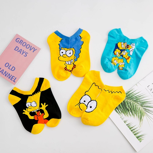 Ins tide short neps Женщины с низким содержанием хлопчатобумажного карикатуры Cartoon Cartoon Cartoon Cartoon Animation и летние спорты тонкая корейская версия чулок