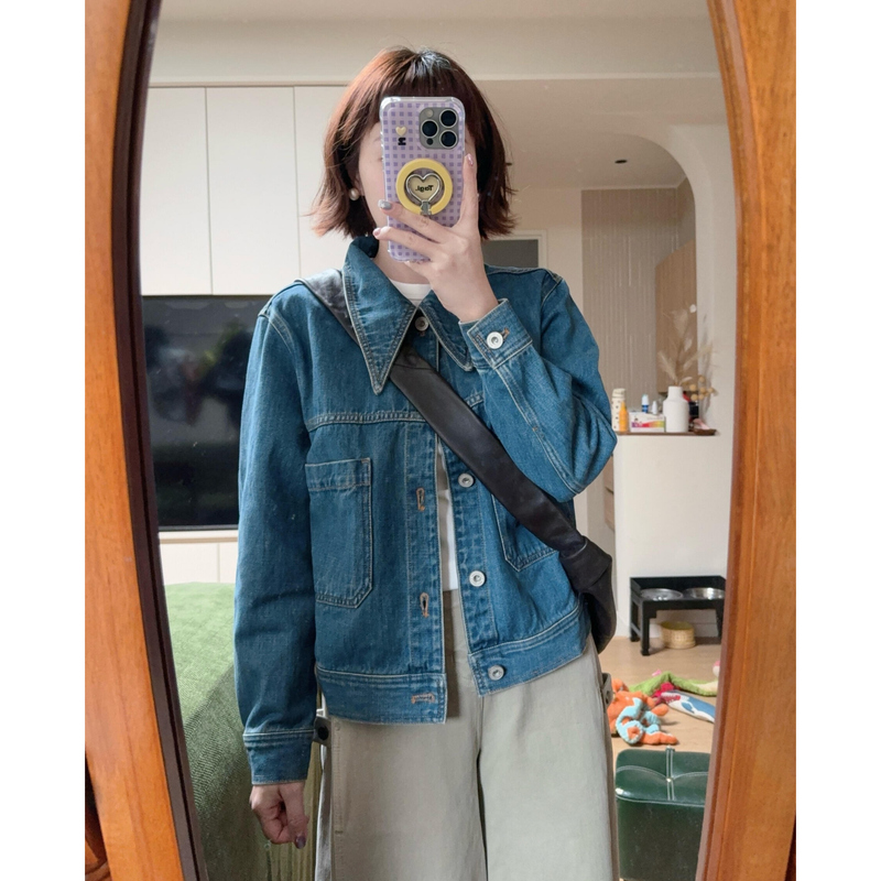 Unique and Super Stylish Blue Denim Jacket for Women, New Spring Design, Niche Short Denim Jacket Top