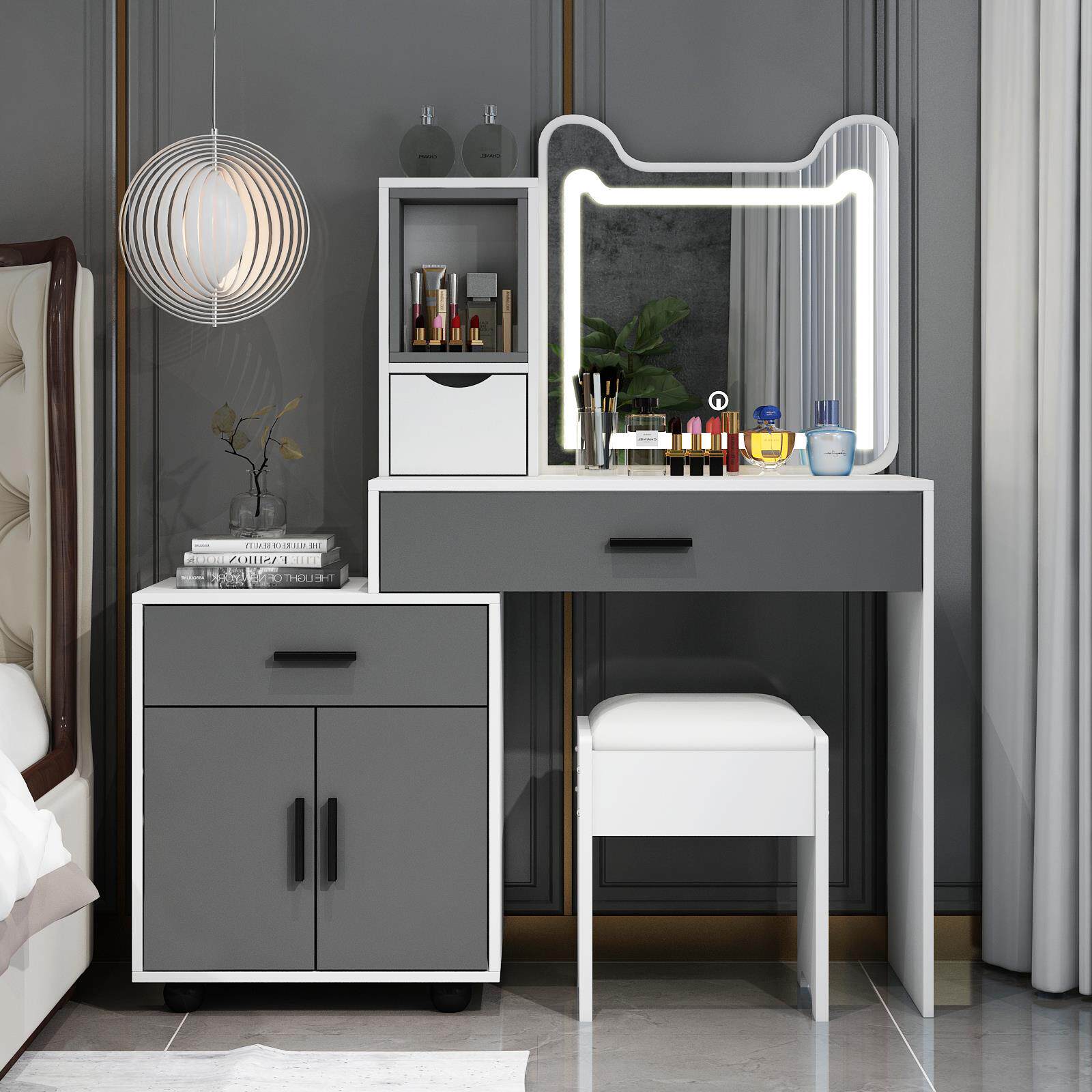 Dressing table bedroom modern minimalist net red light luxury dressing table storage cabinet integrated multi-functional economical dressing table
