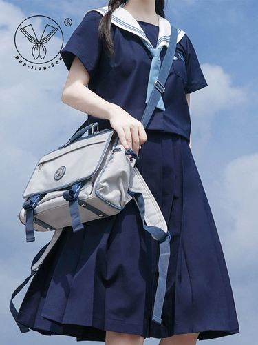 Хуа Цзянсен [Билуооооооонг] Три ортодоксальных jk униформы густой синей формы, вышитой в середине галстука моряки