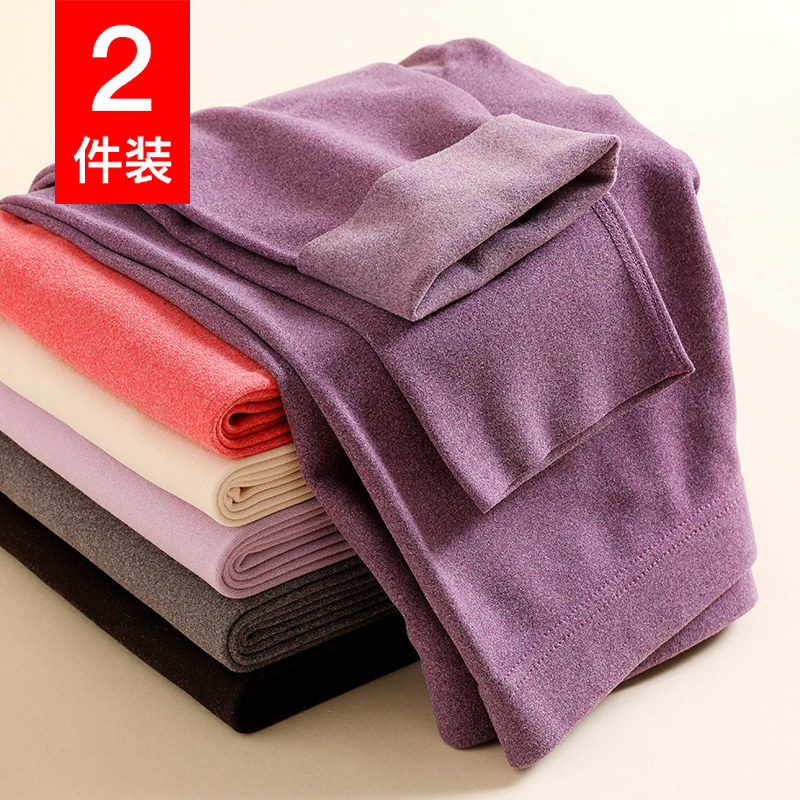Double-sided Develvet sanitary pants wear autumn and plus thickness tight wool sweaters large size warm pants