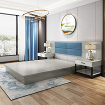 Guangxi hotel room bed custom hotel furniture standard room full set of simple modern homestay apartment TV cabinet