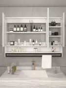 tủ gương đẹp Gương phòng tắm treo tường màu đen tủ phòng tắm nhà vệ sinh đơn giản nhà vệ sinh mỹ phẩm gỗ hộp lưu trữ treo tường tủ gương inox tủ gương thông minh