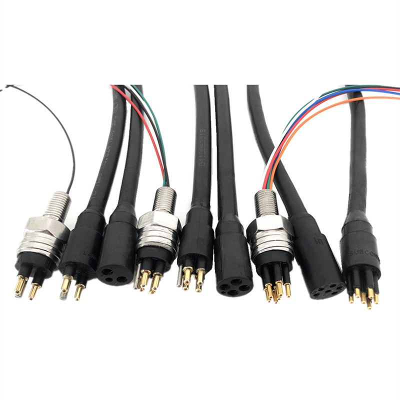 Water Dense Cable 2-8 Core Connector Plug Cable Deep Sea Pressure-Resistant Underwater Connector Subconn Male Cable
