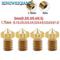 Supply three D printer accessories M6 threaded print nozzle surface with word 0 2-1mm brass nozzle