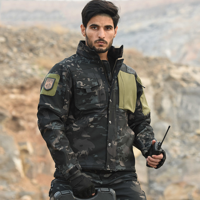 Love Merson Blue Mark Armour Rhinoceros Soft Shell Assault Jacket Jacket Autumn Winter Coat Men's Army Fan Tactical Clothing Waterproof Plus