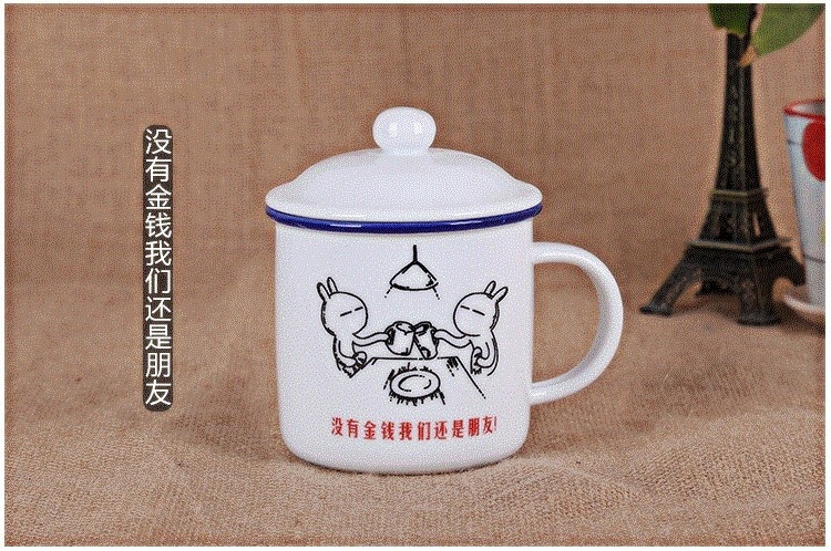 To serve the people of MAO name 's special ceramic cup cup nostalgic retro imitation enamel cup revolution led cup