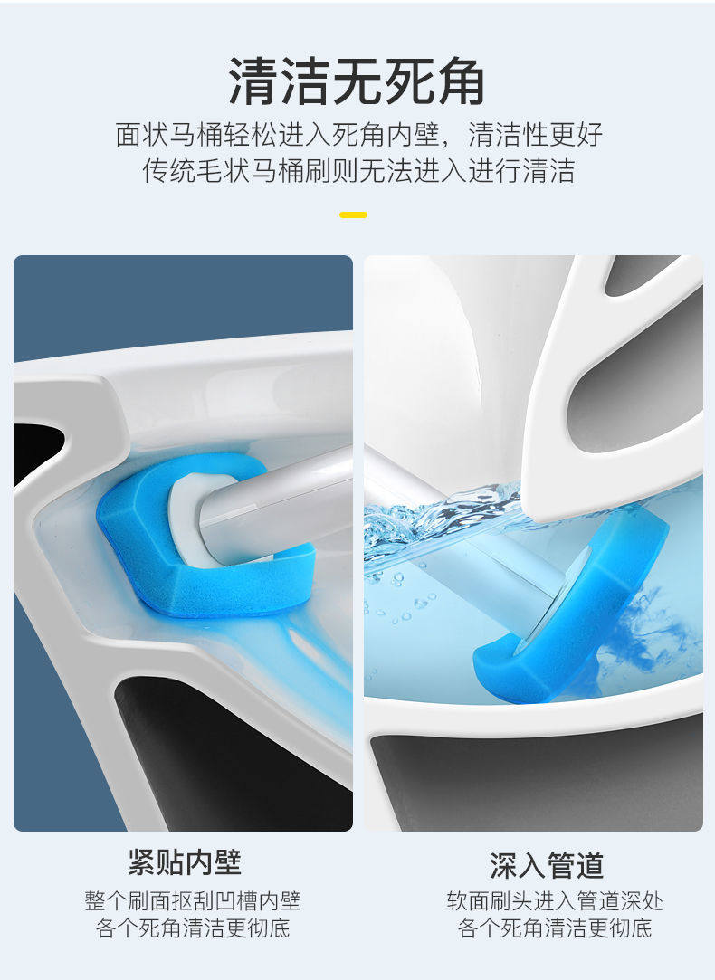 Одноразовые туалет щетки 一次性马桶刷套装无死角长柄家用厕所刷清洁片替换头卫生间免打孔