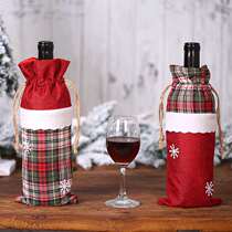 New Christmas Decorations Plaid Wine Bottle Bag Holiday Gift