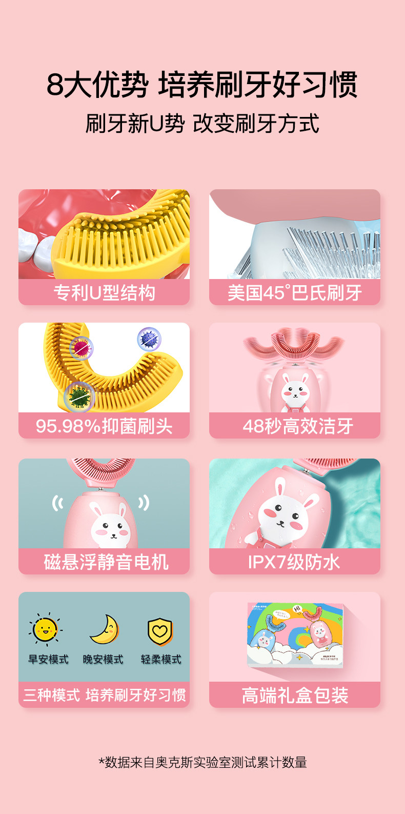 奥克斯 u型儿童电动牙刷 图3