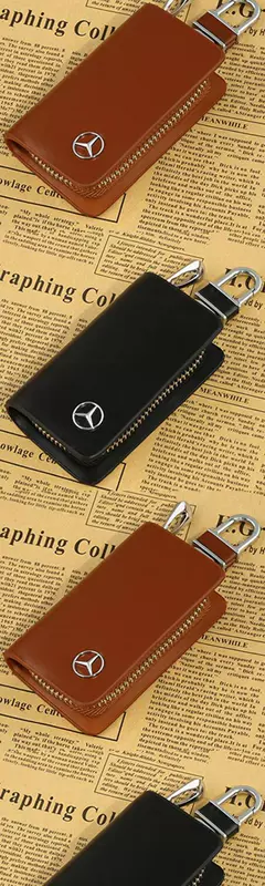 . Mercedes-Benz General Motors Keychain Phụ kiện ô tô Hộp đựng chìa khóa bằng da Hộp đựng chìa khóa thắt lưng nam Phổ thông - Trường hợp chính