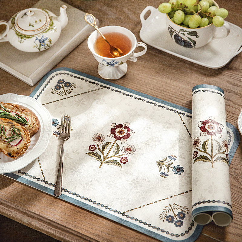 (two sheets) American leather dining mat spring waterproof greaseproof heat insulation table cushion Western dining cushion Nordic anti-slip Khloe