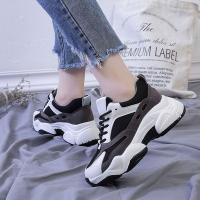 秋季新款厚底百搭ins超火运动鞋熊猫鞋