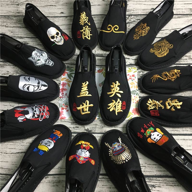 老北京布鞋男社会精神小伙豆豆帆布鞋子百搭休闲韩版潮流2019新款