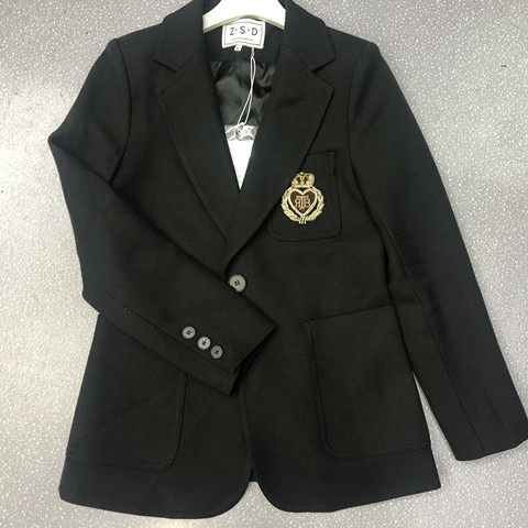 ສະໄຕລ໌ອັງກິດ slim fit badge blazer ຮູບແບບໃຫມ່ຂອງແມ່ຍິງ