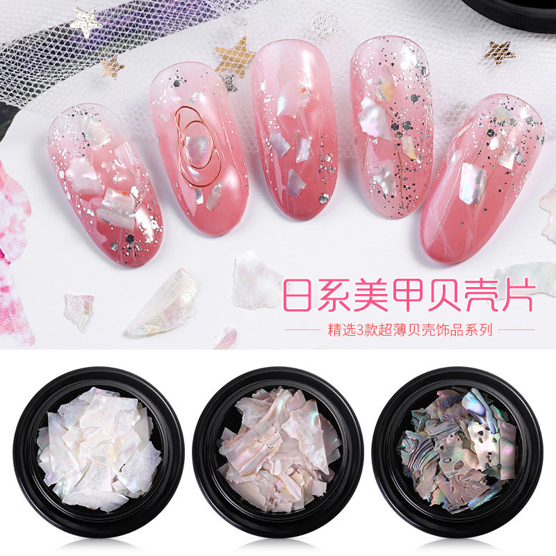 Nails milk white shells ultra-thin white shells of abalone red same shells Japanese nail fine