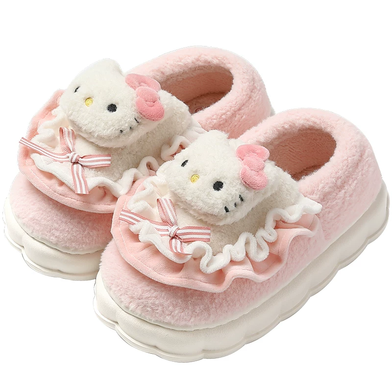 Hello Kitty, детские зимние тапочки для детей и подростков